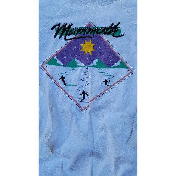 Vtg Hanes Mammoth Skiing Crewneck Pullover Sweatshirt - Picture 2 of 6